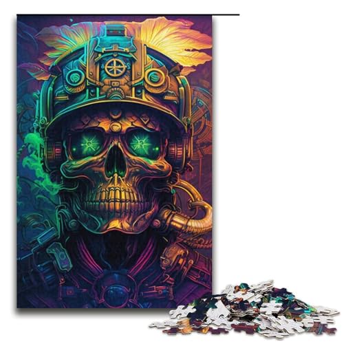 Puzzles Steampunk-Totenkopf-Puzzle 1000 Teile für Erwachsene, Herausforderung der Gehirnintelligenz, süchtig machendes Spielzeug, 14,96 x 10,24 Zoll von WGLINGX