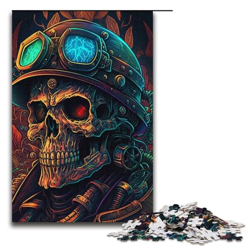 Puzzles Steampunk-Totenkopf-Puzzle 1000 Teile für Erwachsene, Herausforderung der Gehirnintelligenz, süchtig machendes Spielzeug, 14,96 x 10,24 Zoll von WGLINGX
