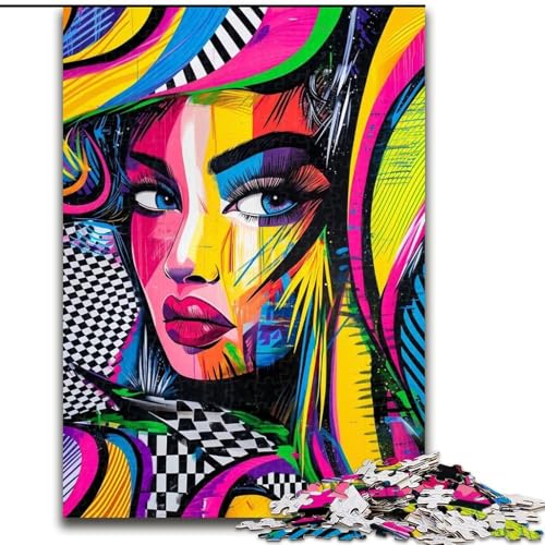 Puzzles für 1000 Teile, Art Girl, 1000-teiliges Puzzle, unmöglich, pädagogische Heimdekoration, Spiele und Geschenke (Größe 26x38cm) von WGLINGX