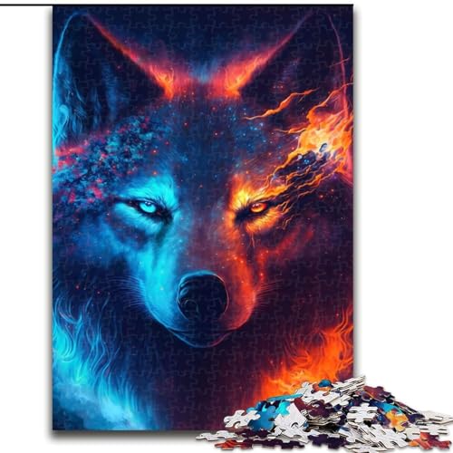 Puzzles für 1000 Teile, Bunte Wolfspuzzles für Erwachsene, anspruchsvolles DIY-Denkspiel, interaktives Familienspiel (Größe 26x38cm) von WGLINGX