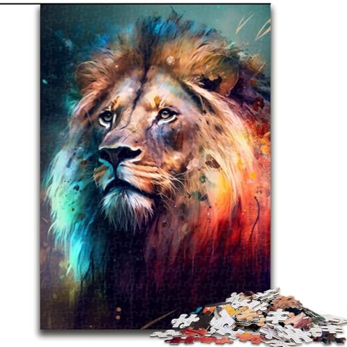 Puzzles für 1000 Teile, Fantasy-Löwe, Puzzles für Erwachsene, 1000 Teile, Familienspaß zum Basteln, perfekt für Geburtstage, Feiertage (Größe 26x38cm) von WGLINGX