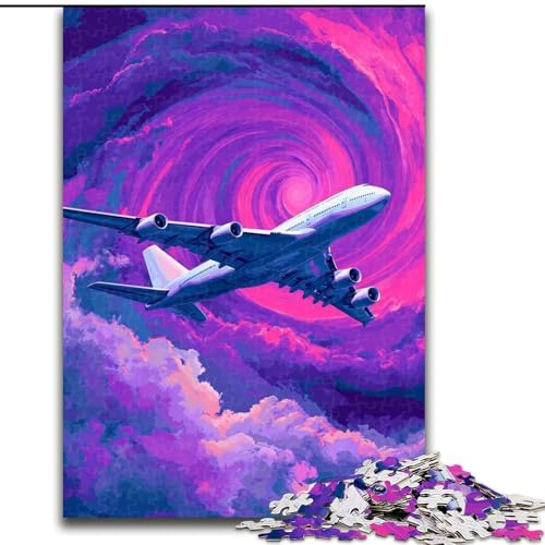 Puzzles für 1000 Teile, Farbflugzeug, 1000-teiliges Puzzle, unmöglich, pädagogische Heimdekoration, Spiele und Geschenke (Größe 26x38cm) von WGLINGX