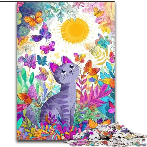 Puzzles für 1000 Teile, Katze, 1000-teiliges Puzzle, unmöglich, pädagogische Heimdekoration, Spiele und Geschenke (Größe 50x75cm) von WGLINGX