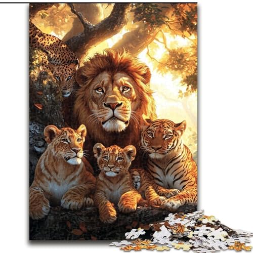 Puzzles für 1000 Teile, Löwe, 1000-teiliges Puzzle, unmöglich, pädagogische Heimdekoration, Spiele und Geschenke (Größe 26x38cm) von WGLINGX
