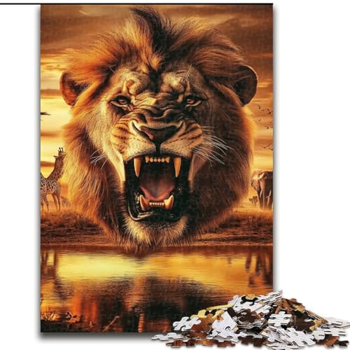 Puzzles für 1000 Teile, Löwe, Puzzles für 1000 Teile, interaktives Familienspiel, Denksportaufgabe als Geschenk, Lernspielzeug (Größe 50x75cm) von WGLINGX