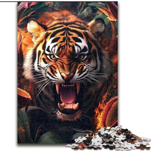 Puzzles für 1000 Teile, Tiger, 1000-teiliges Puzzle, unmöglich, pädagogische Heimdekoration, Spiele und Geschenke (Größe 26x38cm) von WGLINGX