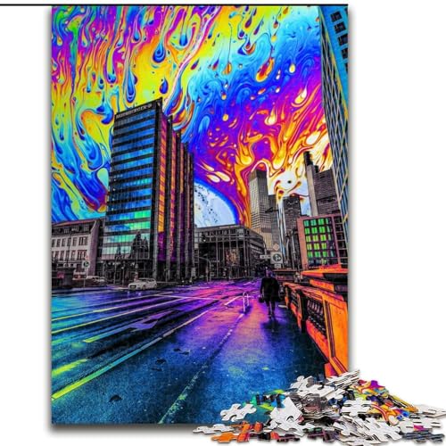 Puzzles für 1000 Teile, Traumlandschaft, Puzzles für Erwachsene, 1000 Teile, Spielzeug, Geschenk, pädagogisches, intellektuelles, entspannendes, lustiges Familienspiel (Größe 26x38cm) von WGLINGX