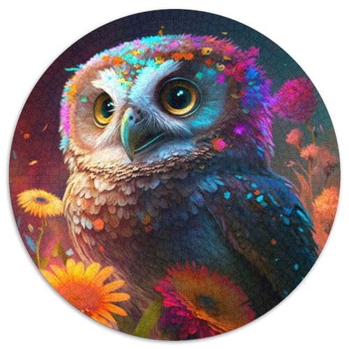Puzzles für 1000 Teile, farbenfrohe Kunsteule, schwierige Puzzles für Erwachsene, Familienaktivitätsspiel für Teenager, anspruchsvolles Denkspiel (67,5 x 67,5 cm) von WGLINGX