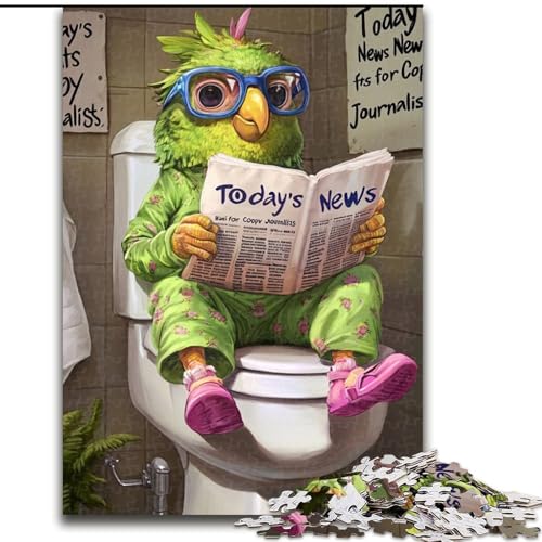 Puzzles für Erwachsene, 1000 „Papagei geht auf Toilette“-Unmögliche Puzzles für Erwachsene, herausfordernd und unterhaltsam, Familienaktivität (Größe 26x38cm) von WGLINGX