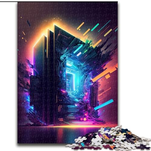 Puzzles für Erwachsene, 1000 Neon-Puzzles aus Holz, herausfordernd und unterhaltsam, Familienaktivität (Größe 26x38cm) von WGLINGX