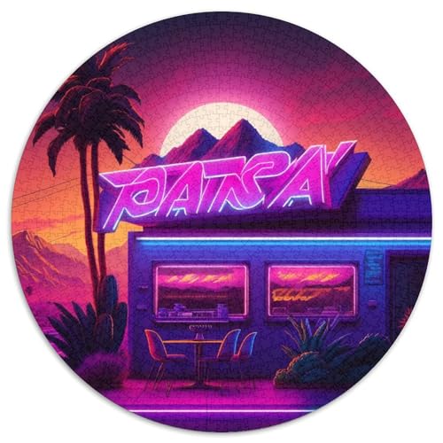 Puzzles für Erwachsene, 1000 Neon-Retro-Landschaftspuzzles für Erwachsene, Geburtstagsgeschenkidee, anspruchsvolles Denkspiel (67,5 x 67,5 cm) von WGLINGX