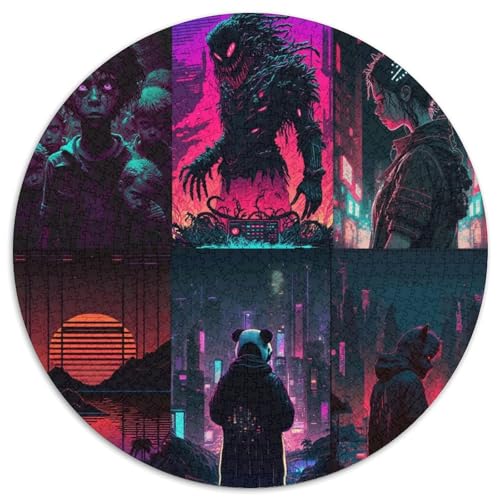 Puzzles für Erwachsene, 1000 Neonlandschafts-Puzzles für Erwachsene, Geburtstagsgeschenkidee, anspruchsvolles Denkspiel (67,5 x 67,5 cm) von WGLINGX