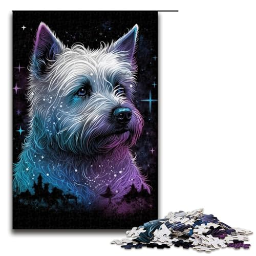 Puzzles für Erwachsene, 1000 Stück, Hunde-Puzzle, Holzpuzzle, Spielzeug, Wanddekoration (Größe 50 x 75 cm) von WGLINGX