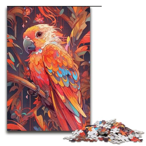 Puzzles für Erwachsene, 1000 Stück, Papageien-Puzzle, Papierpuzzle, Spielzeug, Wanddekoration (Größe 38 x 26 cm) von WGLINGX