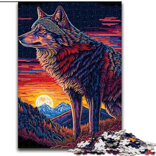 Puzzles für Erwachsene, 1000 Teile, Wolf Art Series-Stil, Holzpuzzles für Erwachsene, DIY-Heimdekor, Denkspiel für Teenager (Größe 50x75cm) von WGLINGX