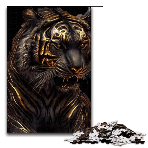 Puzzles für Erwachsene, 1000 Tiger-Puzzle, Holzpuzzle, Spielzeug, Wanddekoration (Größe 50 x 75 cm) von WGLINGX