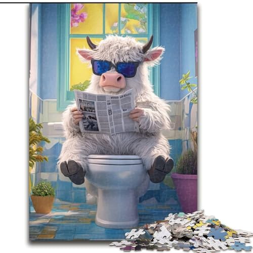 Puzzles für Erwachsene, 1000 Yak Go Toilet Impossible Puzzles für Erwachsene, herausfordernd und unterhaltsam, Familienaktivität (Größe 26x38cm) von WGLINGX
