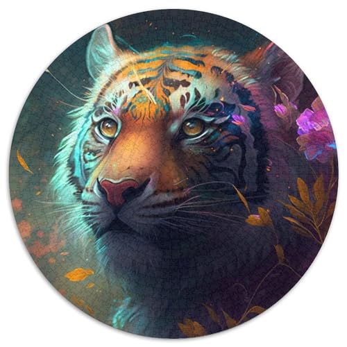 Puzzles für Erwachsene, 1000 farbenfrohe Tiger-Puzzles für Erwachsene, Geburtstagsgeschenkidee, anspruchsvolles Denkspiel (67,5 x 67,5 cm) von WGLINGX