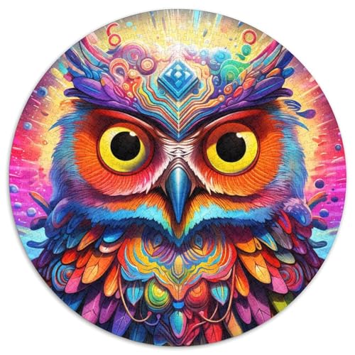 Puzzles für Erwachsene, 1000 psychedelische Eulen-Puzzles für Erwachsene, Geburtstagsgeschenkidee, anspruchsvolles Denkspiel (67,5 x 67,5 cm) von WGLINGX