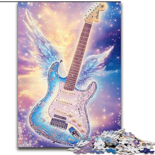 Puzzles für Erwachsene mit 1000 Teilen, Galaxie-Gitarren-Puzzle, 1000 Teile, Geburtstage, Feiertage, Weltraum-Party-Dekorationen (Größe 26x38cm) von WGLINGX