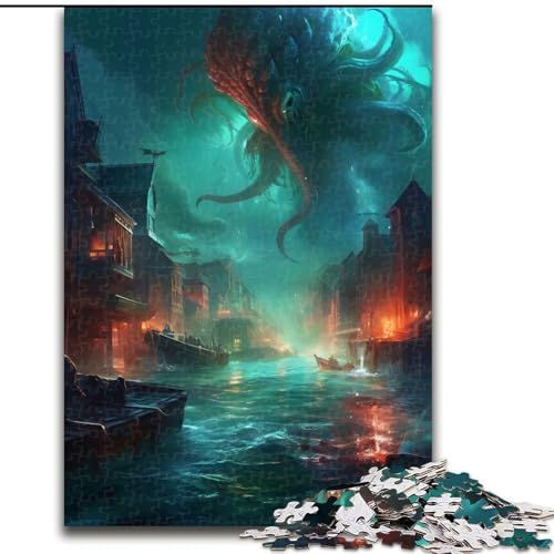 Puzzles für Erwachsene mit 1000 Teilen, Oktopus-Monster-Puzzles, anspruchsvolles DIY-Denkspiel, interaktives Familienspiel (Größe 26x38cm) von WGLINGX