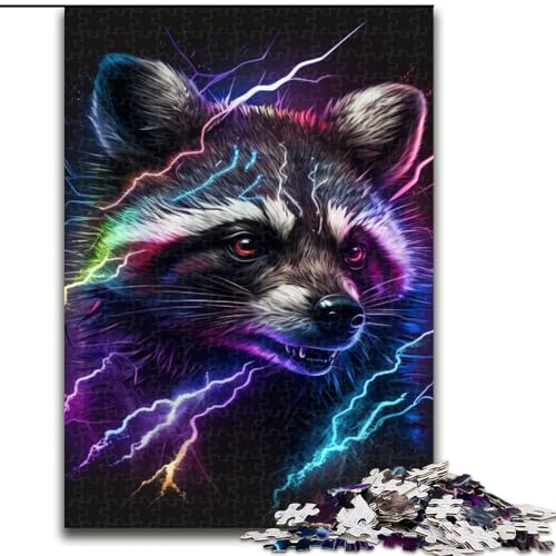 Puzzles für Erwachsene mit 1000 Teilen, Waschbär-Puzzle, 1000 Teile, Spaß für die ganze Familie, Basteln, perfekt für Geburtstage, Feiertage (Größe 50x75cm) von WGLINGX