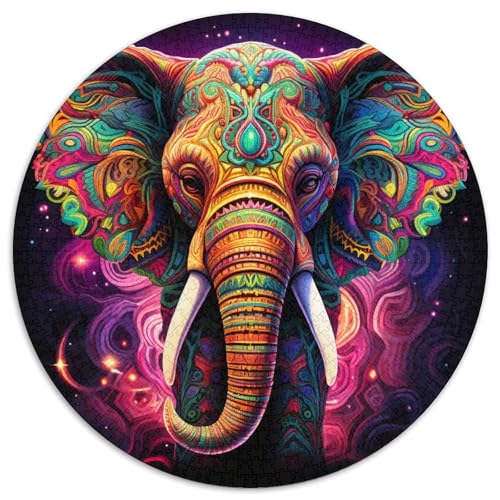 Puzzles für Erwachsene mit 1000 Teilen, farbenfrohe Elefanten-Puzzles für Erwachsene. Entwickelt Hand-Auge-Koordinationsfähigkeiten, (67,5 x 67,5 cm) von WGLINGX