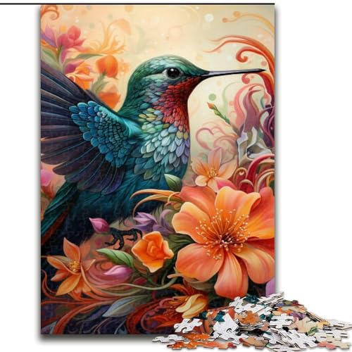 Puzzles mit 1000 Teilen für Erwachsene, Kolibri-Kunstpuzzles für Erwachsene für Geburtstage, Feiertage und besondere Anlässe (Größe 50x75cm) von WGLINGX