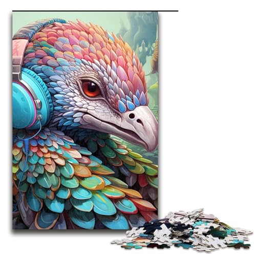 Puzzlespiel mit 1000 Teilen, buntes Papageien-Puzzle für Erwachsene, Holzpuzzles, tolles Geschenk für Erwachsene (Größe 50 x 75 cm) von WGLINGX