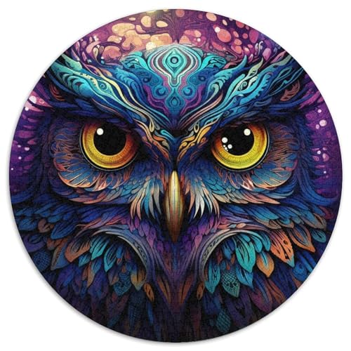 Runde Puzzles aus Karton mit farbigen Eulen und 1000 Teilen für Erwachsene, anspruchsvolles Denkspiel für Teenager, unterhaltsames interaktives Spiel für die ganze Familie 67,5 x 67,5 cm Runde Puzzles aus Karton mit farbigen Eulen und 1000 Teilen für Erwachsene, anspruchsvolles Denkspiel für Teenager, unterhaltsames interaktives Spiel für die ganze Familie 67,5 x 67,5 cm von WGLINGX
