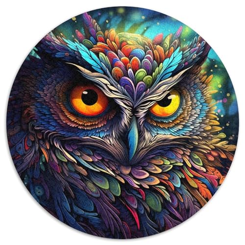 Runde Puzzles aus Karton mit farbigen Eulen und 1000 Teilen für Erwachsene, anspruchsvolles Denkspiel für Teenager, unterhaltsames interaktives Spiel für die ganze Familie 67,5 x 67,5 cm Runde Puzzles aus Karton mit farbigen Eulen und 1000 Teilen für Erwachsene, anspruchsvolles Denkspiel für Teenager, unterhaltsames interaktives Spiel für die ganze Familie 67,5 x 67,5 cm von WGLINGX