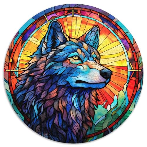 Runde Puzzles aus Papier im Wolfs-Stil aus Glas für Erwachsene, 1000 Teile, anspruchsvolles Denkspiel für Teenager, Spaß für den Spieleabend mit der Familie 67,5 x 67,5 cm Runde Puzzles aus Papier im Wolfs-Stil aus Glas für Erwachsene, 1000 Teile, anspruchsvolles Denkspiel für Teenager, Spaß für den Spieleabend mit der Familie 67,5 x 67,5 cm von WGLINGX
