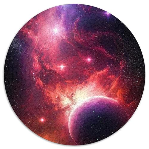 Runde Puzzles aus Papier mit kosmischen Nebeln, 1000 Teile, herausforderndes Denkspiel für Teenager, Spaß für den Spieleabend mit der Familie 67,5 x 67,5 cm von WGLINGX