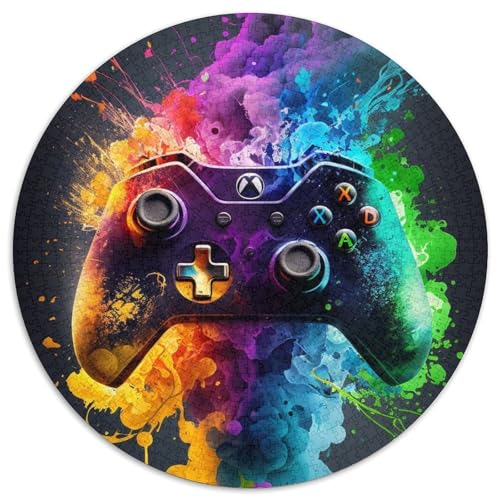 Runde Puzzles mit 1000 Teilen für Erwachsene, Kunst-Neon-Spiel, Kartonpuzzle, anspruchsvolles Denkspiel für Teenager, perfekt als Heimdekoration oder Geschenk (67,5x67,5cm) von WGLINGX