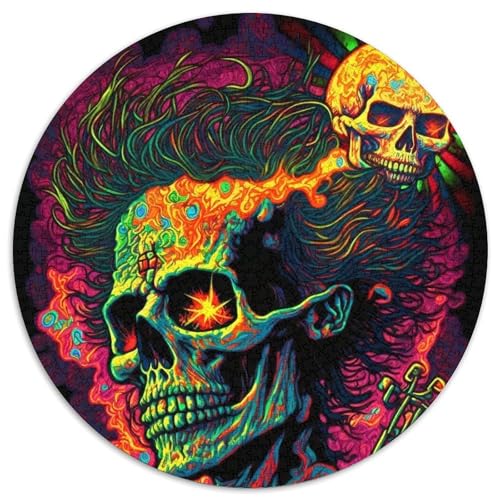 Runde Puzzles mit 1000 Teilen für Erwachsene, psychedelische Monster, Papppuzzle, anspruchsvolles Denkspiel für Teenager, perfekt als Heimdekoration oder Geschenk (67,5x67,5cm) von WGLINGX