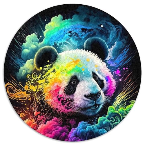 Runde Puzzles mit 1000 Teilen für Erwachsene. Bunte Bären-Puzzles für Erwachsene, ideal für Familienspaß Feiertage, Geburtstage (67,5x67,5cm) von WGLINGX
