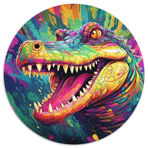 Rundes Krokodil-Puzzle aus Papier mit 1000 Teilen für Erwachsene, perfekt für Teenager, zum Zusammenhalt in der Familie, als Denksportaufgabe und als Geschenk zur Heimdekoration 67,5 x 67,5 cm Rundes Krokodil-Puzzle aus Papier mit 1000 Teilen für Erwachsene, perfekt für Teenager, zum Zusammenhalt in der Familie, als Denksportaufgabe und als Geschenk zur Heimdekoration 67,5 x 67,5 cm von WGLINGX