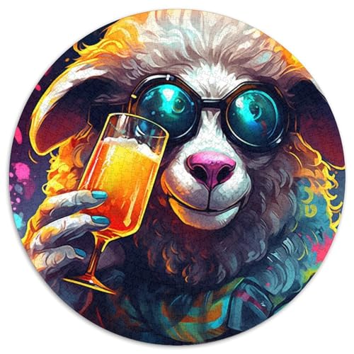 Rundes Papppuzzle mit 1000 Teilen für Erwachsene mit Schafen, die Bier Trinken. Anspruchsvolles Denkspiel für Teenager, unterhaltsames interaktives Spiel für die ganze Familie 67,5 x 67,5 cm Rundes Papppuzzle mit 1000 Teilen für Erwachsene mit Schafen, die Bier Trinken. Anspruchsvolles Denkspiel für Teenager, unterhaltsames interaktives Spiel für die ganze Familie 67,5 x 67,5 cm von WGLINGX