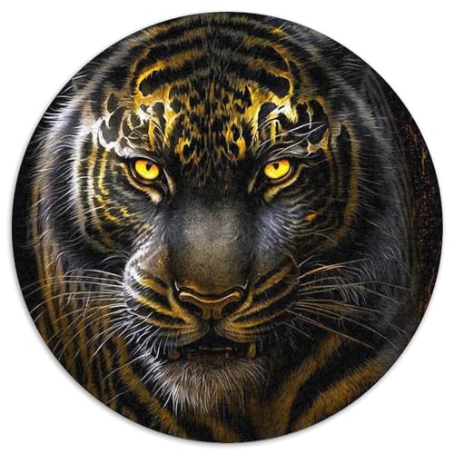 Rundes Puzzle „Gold Tigers“ aus Karton, 1000 Teile, interaktives Familienspiel, Denksportaufgabe, Lernspielzeug 67,5 x 67,5 cm Rundes Puzzle „Gold Tigers“ aus Karton, 1000 Teile, interaktives Familienspiel, Denksportaufgabe, Lernspielzeug 67,5 x 67,5 cm von WGLINGX