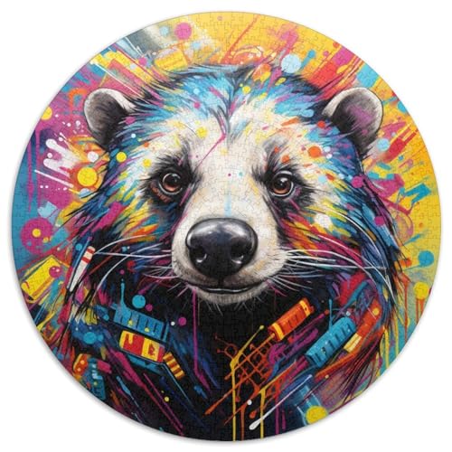 Rundes Puzzle aus Pappe mit Pferde-Graffiti-Motiven, 1000 Teile, Puzzle für Erwachsene, anspruchsvolles Denkspiel für Teenager, unterhaltsames interaktives Spiel für die ganze Familie 67,5 x 67,5 cm Rundes Puzzle aus Pappe mit Pferde-Graffiti-Motiven, 1000 Teile, Puzzle für Erwachsene, anspruchsvolles Denkspiel für Teenager, unterhaltsames interaktives Spiel für die ganze Familie 67,5 x 67,5 cm von WGLINGX