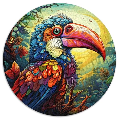 Rundes Puzzle aus Pappe mit psychedelischem Vogel, 1000 Teile, Puzzle für Erwachsene, anspruchsvolles Denkspiel für Teenager, unterhaltsames interaktives Spiel für die ganze Familie 67,5 x 67,5 cm Rundes Puzzle aus Pappe mit psychedelischem Vogel, 1000 Teile, Puzzle für Erwachsene, anspruchsvolles Denkspiel für Teenager, unterhaltsames interaktives Spiel für die ganze Familie 67,5 x 67,5 cm von WGLINGX
