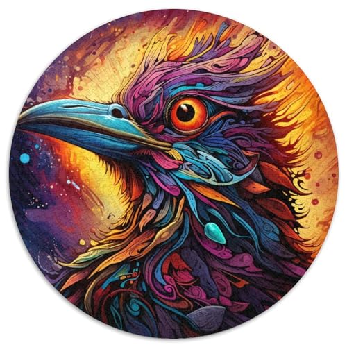 Rundes Puzzle aus Pappe mit psychedelischem Vogel, 1000 Teile, Puzzle für Erwachsene, anspruchsvolles Denkspiel für Teenager, unterhaltsames interaktives Spiel für die ganze Familie 67,5 x 67,5 cm Rundes Puzzle aus Pappe mit psychedelischem Vogel, 1000 Teile, Puzzle für Erwachsene, anspruchsvolles Denkspiel für Teenager, unterhaltsames interaktives Spiel für die ganze Familie 67,5 x 67,5 cm von WGLINGX