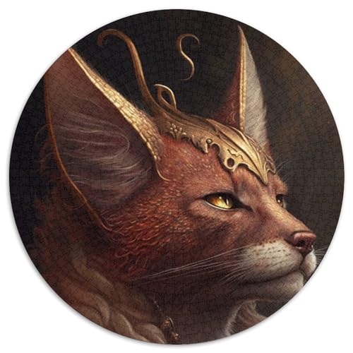 Rundes Puzzle für Erwachsene mit 1000 Teilen, Lynx King, Papppuzzle für Jugendliche ab 14 Jahren, Heimdekoration (67,5x67,5cm) von WGLINGX
