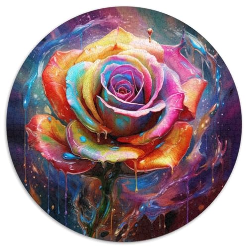 Rundes Puzzle mit 1000 Teilen, Motiv: Rosen, anspruchsvolles Denkspiel für Teenager, Spaß für die ganze Familie, DIY-Geschenk zur Heimdekoration 67,5 x 67,5 cm Rundes Puzzle mit 1000 Teilen, Motiv: Rosen, anspruchsvolles Denkspiel für Teenager, Spaß für die ganze Familie, DIY-Geschenk zur Heimdekoration 67,5 x 67,5 cm von WGLINGX