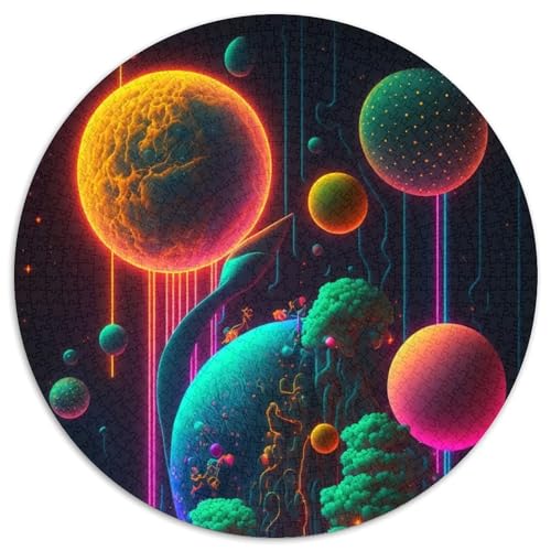 Rundes Puzzle mit 1000 Teilen für Erwachsene, Egzoworlds-Puzzle aus Pappe für Jugendliche ab 14 Jahren, Heimdekoration (67,5x67,5cm) von WGLINGX