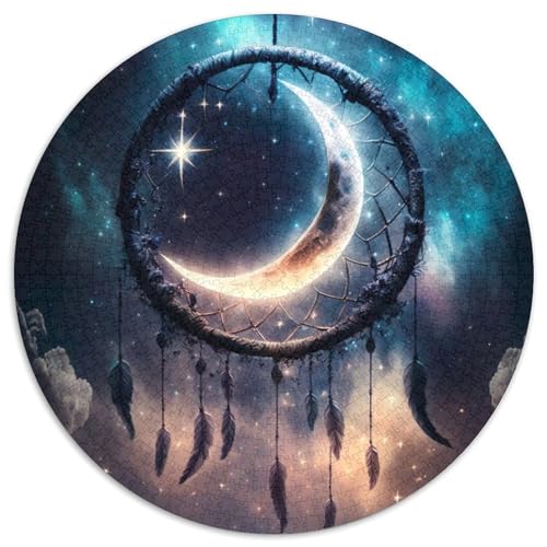 Rundes Puzzle mit 1000 Teilen für Erwachsene, Traumfänger, Papppuzzle für Jugendliche ab 14 Jahren, Heimdekoration (67,5x67,5cm) von WGLINGX