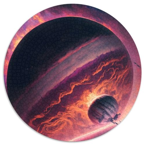 Rundes Puzzle mit 1000 Teilen für Erwachsene, schöne Weltraumlandschaft, Kartonpuzzle für Jugendliche ab 14 Jahren, Heimdekoration (67,5x67,5cm) von WGLINGX