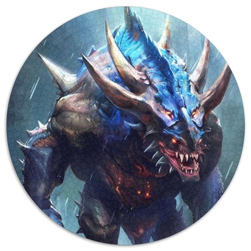 Rundes Puzzle mit 1000 Teilen für Erwachsene. Stachelige Monster-Puzzles für Erwachsene Familie und Freunde, knifflige Herausforderung (67,5x67,5cm) von WGLINGX