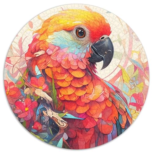 Rundes Puzzle mit Cartoon-Papagei, 1000 Teile, Puzzle-Geschenk, anspruchsvolles Denkspiel für Teenager, Spaß für die ganze Familie, DIY-Geschenk zur Heimdekoration 67,5 x 67,5 cm Rundes Puzzle mit Cartoon-Papagei, 1000 Teile, Puzzle-Geschenk, anspruchsvolles Denkspiel für Teenager, Spaß für die ganze Familie, DIY-Geschenk zur Heimdekoration 67,5 x 67,5 cm von WGLINGX