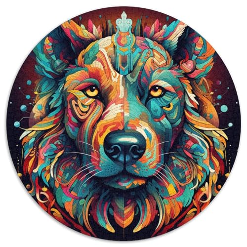 Rundes Puzzle mit Hundemotiv aus Pappe, 1000 Teile, interaktives Familienspiel, Denksportaufgabe, Lernspielzeug 67,5 x 67,5 cm Rundes Puzzle mit Hundemotiv aus Pappe, 1000 Teile, interaktives Familienspiel, Denksportaufgabe, Lernspielzeug 67,5 x 67,5 cm von WGLINGX